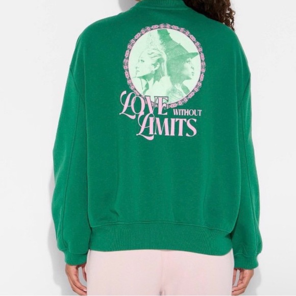 Wicked Women's Large Love without Limits Graphic Sweatshirt - Emerald Green - Picture 2 of 11